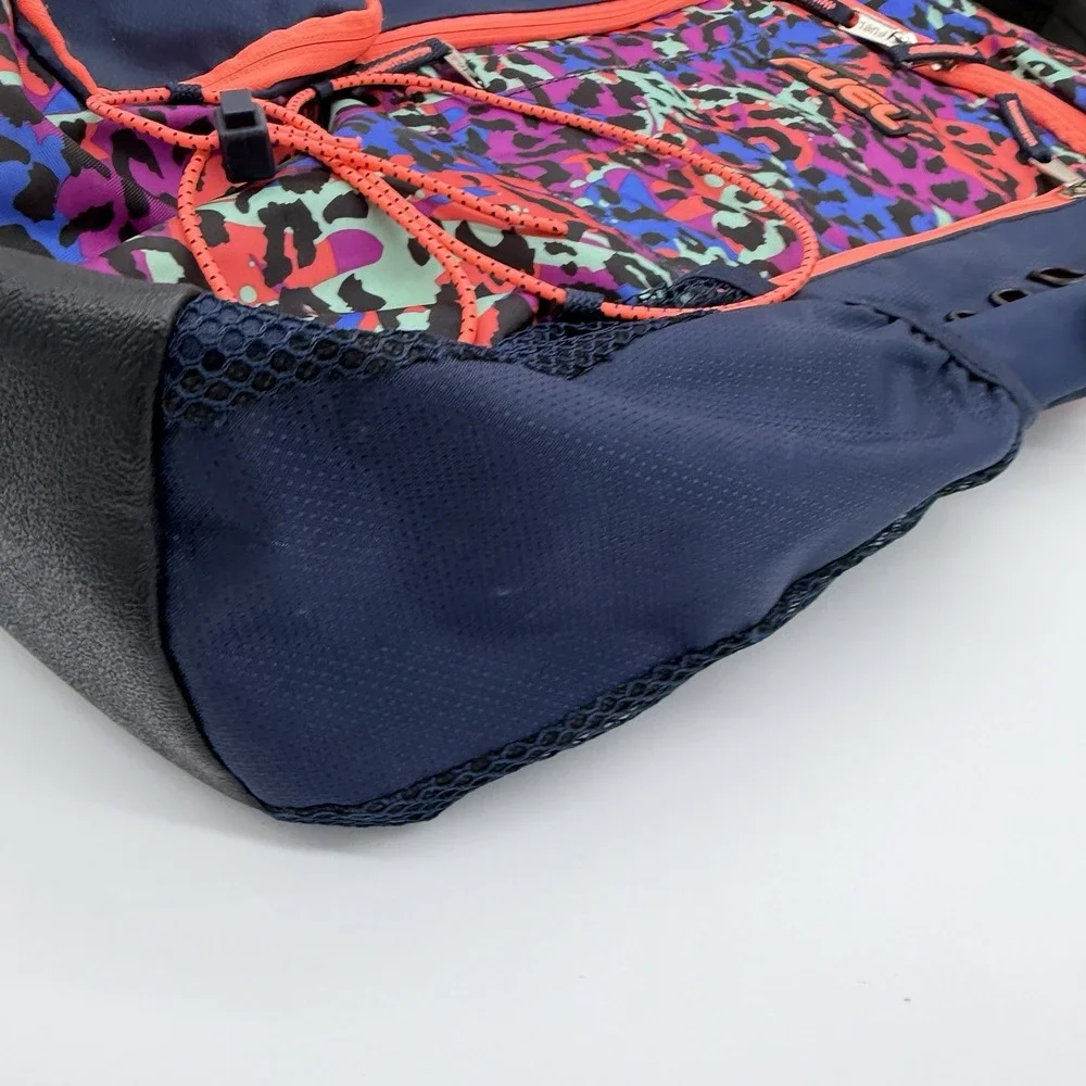 FUEL Ultimate Extreme Bungee Backpack Leopard Cheetah Navy Coral Multicolor